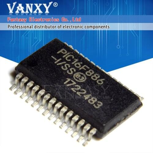 2PCS PIC16F886-I/SS SSOP28 PIC16F886 SSOP 16F886 SSOP-28 SMD new and original
