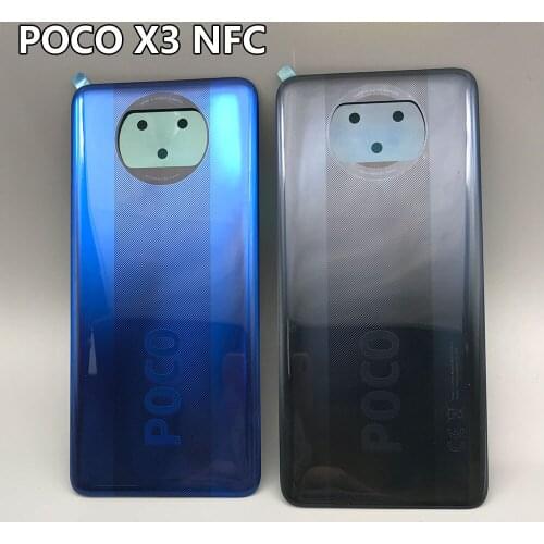 20Pcs/Lots Rear Back Battery Cover Glass Original New Battery Door Housing For Xiaomi POCO X3 NFC Global Version