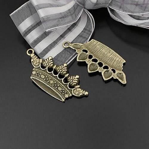 23414)20PCS 35x18MM Antique Bronze Zinc Alloy Crown Charms Pendants Jewelry Making Supplies Diy Findings Accessories