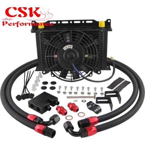 25 Row AN10 Oil Cooler w/Electric Fan Kit For BMW 3 Series N54 335i E90 E92 E93