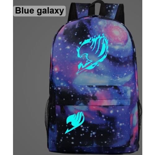 AL2903 LuminousFairy Tail Fire Magic Galaxy Boy Girl School bag Teenagers Student Schoolbags Women Packsack Men Backpack