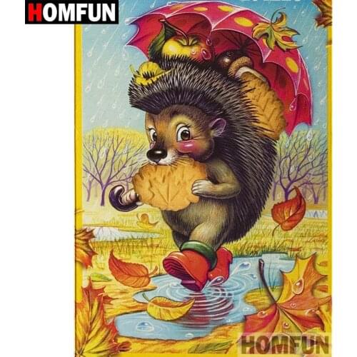 HOMFUN 5D DIY Diamond Painting Full Square/Round Drill "Cartoon hedgehog" Embroidery Cross Stitch gift Home Decor Gift A08636