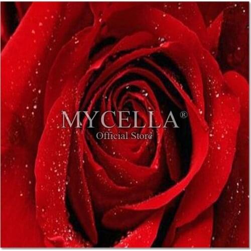 Flowers 5D DIY Diamond Painting Cross Stitch Rose Needlework Full Round Rhinestone Mosaic Diamond Embroidery Crafts Home Decor