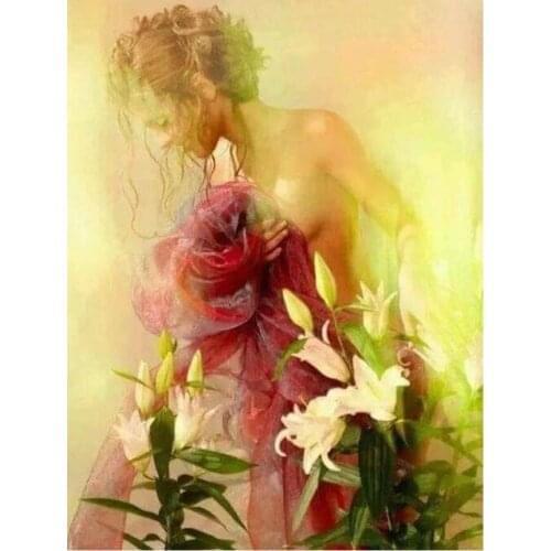 Diamond Embroidery sale Sexy woman lily flower Diamond painting crystal painting rhinestones full square/round mosaic bathroom