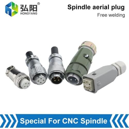 Spindle Aviation Socket Connector Plug Socket 4-Pin Cnc Milling Machine Spindle Aviation Plug Cable Adapter DIY Accessories