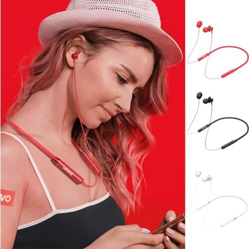 HE05 Wireless Earphone For Lenovo BT V5.0 Magnetic Neckband Headphones Dual Stereo Bass Sport Earbuds Noise Cancelling With Mic