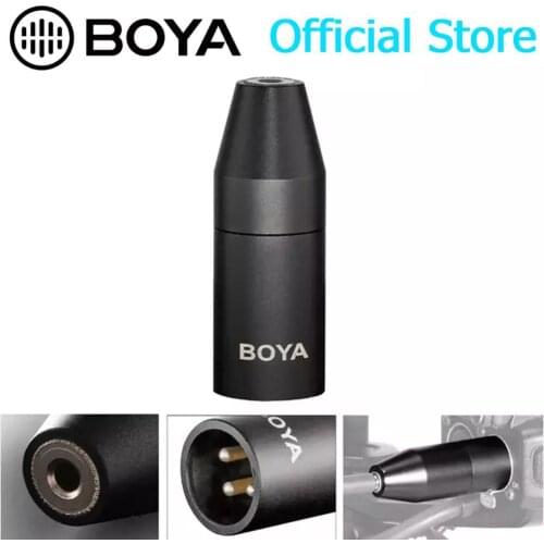 BOYA 35C-XLR 3.5mm (TRS) Mini-Jack Female Microphone Adapter to 3-pin XLR Male Connector for Sony Camcorder Recorder Mixer Audio