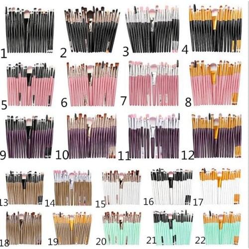 Hot 100set 20Pcs set Professional Makeup Brushes Set Powder Foundation Eyeshadow Make Up Brushes Cosmetics Soft Synthetic Hair