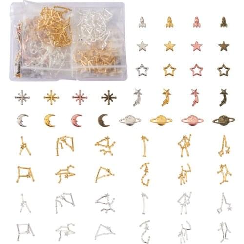 Zinc Alloy Cabochons Star Moon Constellations Resin Inclusions Inserts Supplies for Bezel Setting DIY UV Resin Charm Making