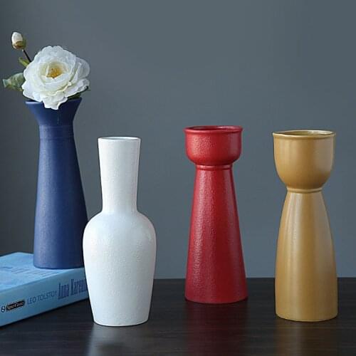 Morandi Ceramic Flower Vase Home Living Room Decoration Flower Arrangement Desktop Display Furnishings Wedding Decor Ornament