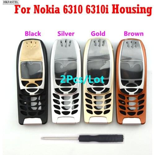 2PCS New housing For Nokia 6310 6310i 5A High Quality Mobile Phone Cover Case ( No Keypad ) Replacement part Tool