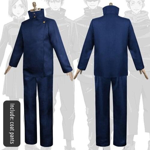 Anime Jujutsu Kaisen Nobara Kugisa Cosplay Costumes Fushiguro Megumi Gojo Satoru Yuji Itadori Blue Uniform Full Sets Hollaween