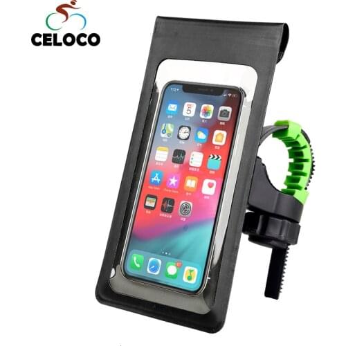 Cycing MTB Bike Bracket Touch Screen Waterproof Bag Mobile Phone Holders Bracket Bicycle Handlebar Motorcycle Mirror Support