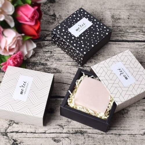 50Pcs/Lot Square Paper Drawer Box Small Gift Packaging Box Handmade Soap Paper Boxes Wedding Party Favor Candy Box