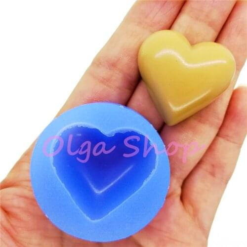 KYL223 30.2mm X 28.3mm Heart Chocolate Silicone Mold Fondant Cake Decoration Candy Resin Clay Earrings Necklace Craft Soap