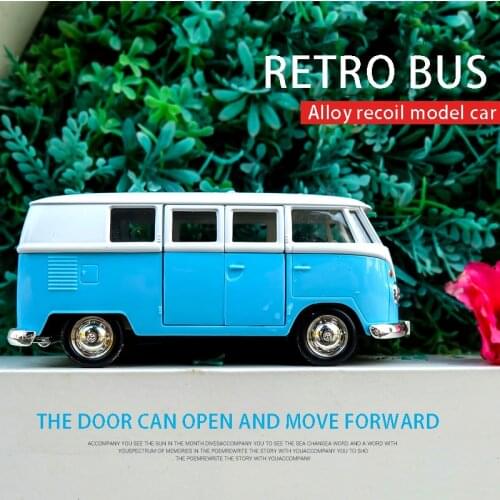 1:36 Scale Volkswagen T1 Bus Diecasts Toy Vehicles Simulation Metal Pull Back Baby Boy Alloy Car Model Decor Toys For Kids Gifts