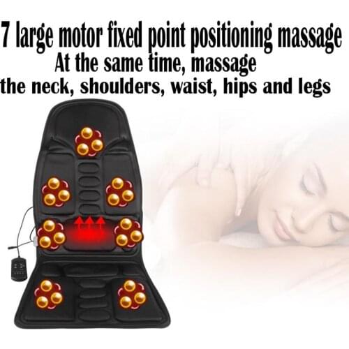 7 Motors Vibrate Mattress.Back Neck Massage Chair Massage Relaxation Car Seat 12V Car Home Office Full-Body Massage Cushion Heat