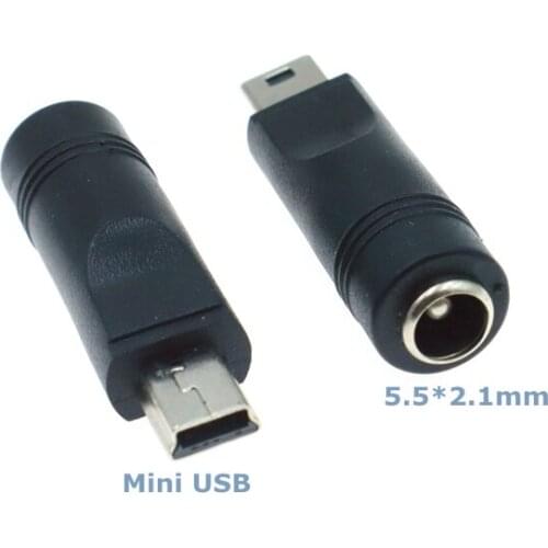 Mini USB Revolution DC 5.5*2.1mm Female Android Mini Smart Phone Tablet T-port 5V Conversion Charging Head
