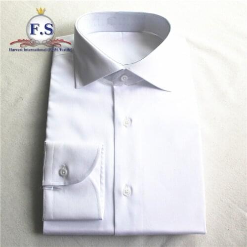 Made to measure WHITE WHITE men dress shirt with long sleeve IN 3 PACK