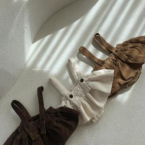 0-24M Baby Girls Winter Clothes Warm Corduroy Suspender Dress for Girls Clothing Set Toddler Baby Bodysuit Infant Girls Dress