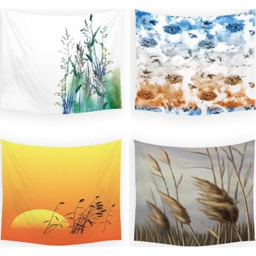 Grass sunset landscape tapestry wall hanging kawaii tapestry witchcraft tapestry wall bohemian decor wall tapestry abstract home
