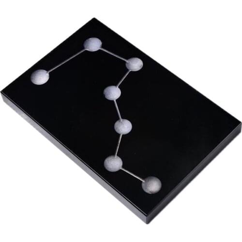 Natural Obsidian Crystal Sphere Feng Shui Mirror With Seven Star Array Points Healing For Home Decor