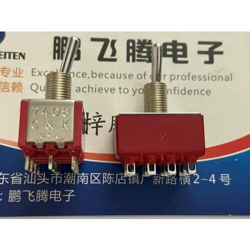 Original new 100% 7408SYZQE button switch 12pin 2 gear self reset rocker switch 2A250VAC