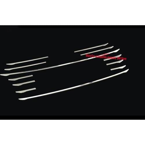 12 pcs Front Bumper Middle Grill Grids Trim Strips Car Styling Exterior Accessories Sticker For Audi A4 B8 2013 2014 2015