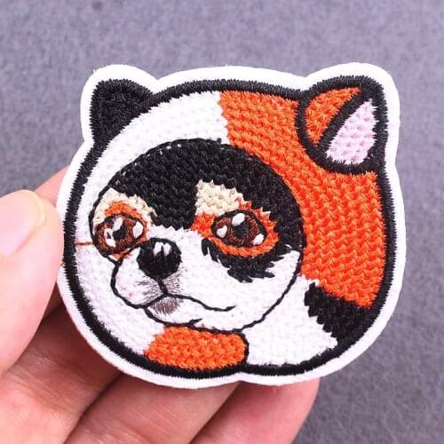 Dog Size:5.2x4.8cm Patch for Clothing Iron on Embroidered For Kid ClothesApplique Cute Fabric Badge DIY Apparel Accessories