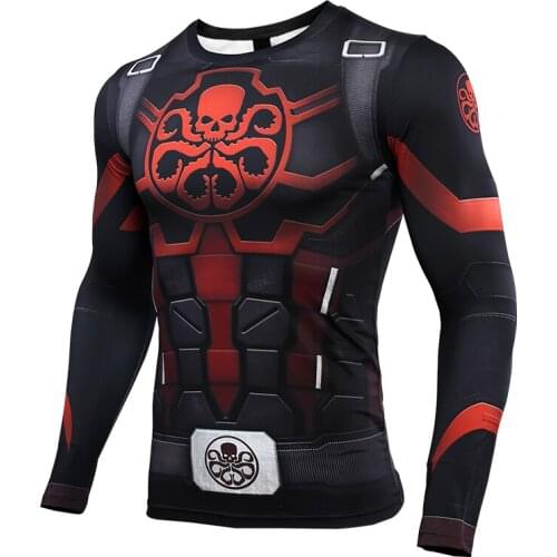 S-4XL Compression Shirt 3D Printed T shirts Men Comics Fans Cosplay Costume Halloween Punk Fitness Long Sleeve Tops Male
