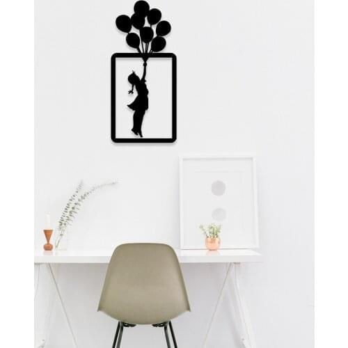 BALLOON KEEPING CHILD METAL WALL ART HOME DECOR GIFT FOR HOME INTERIOR DESIGN