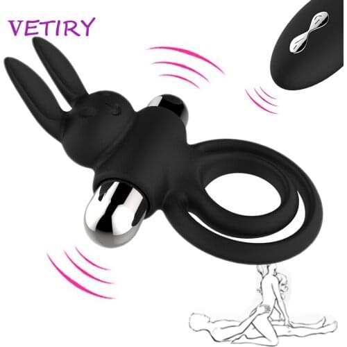 VETIRY Rabbit Vibrator Penis Ring for Men Cockring Delayed Ejaculation Ring for Penis Remote Control Cock Ring Adult Sex Toys