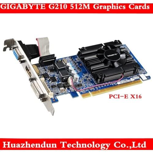 GIGABYTE G210 512MB Graphics Card 64Bit GDDR3 Video Card Original n210 512M for nVIDIA Geforce GPU PC games Dvi HD-MI VGA Used