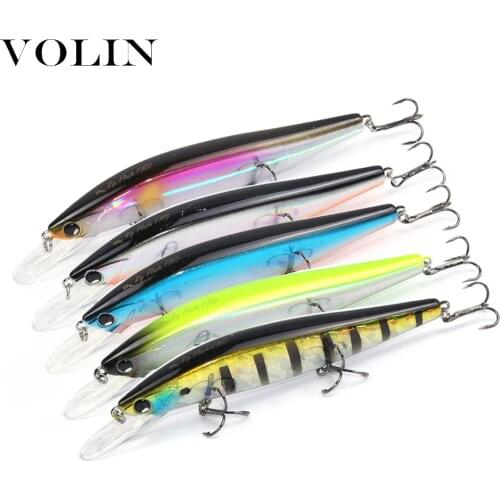 Volin 1pc Wobbler Floating Minnow Fishing Lure Pike Bass for Shallow Water Baits 115mm 14.5g with 3 Fishing Hooks Fishing Lure