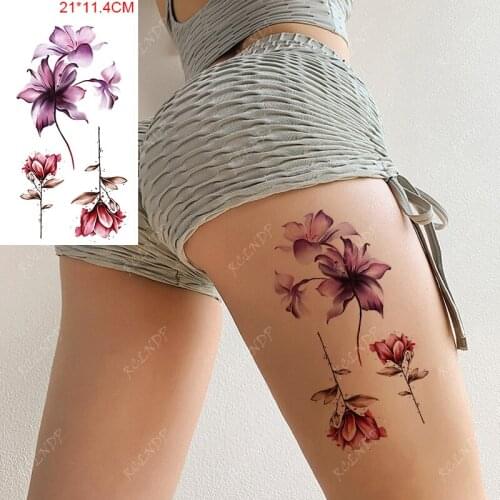 Waterproof Temporary Tattoo Stickers Color Flower Rose Nice Body Art Arm Leg Fake Tatto Flash Tatoo Stickers for Women Men