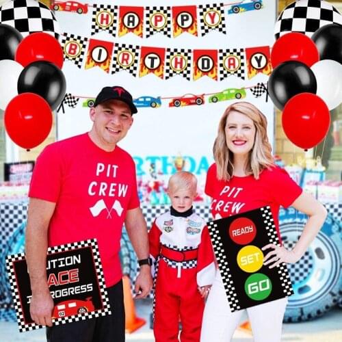 Racing birthday party balloon racing theme banner cake top hat party supplies decoration baby happy birthday party supplies