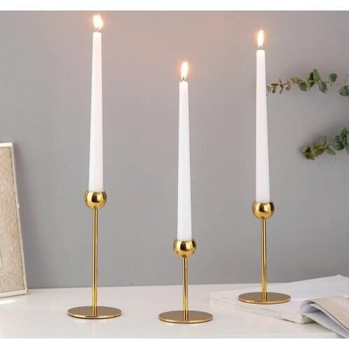 High quality Creative Golden Candlestick Simple Alloy Candle Holder Exquisite Decoration for Living Room Bedroom Bathroom