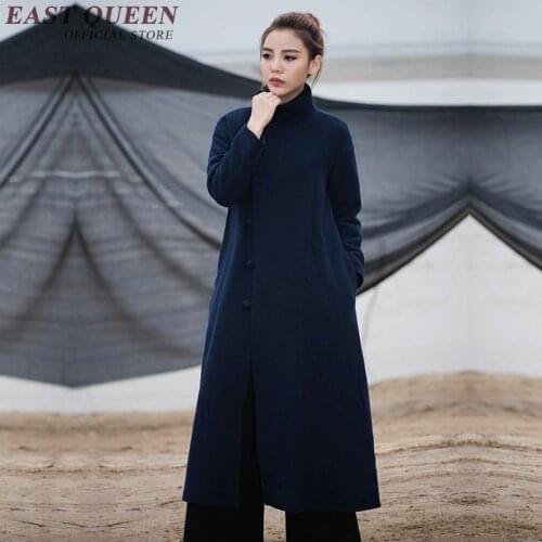 Elegant wool coat female winter coat women 2018 new arrival handmade Chinese button women wool jacket S M L AA3023 YQ