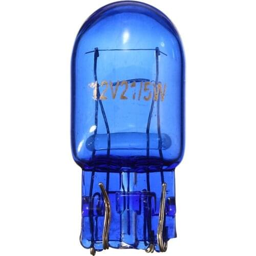 1/2/4pcs T20 580 7443 W21/5W 12V W3x16q Natural Blue Glass Stop Brake Tail Car Signal Side Bulbs Light Lamps