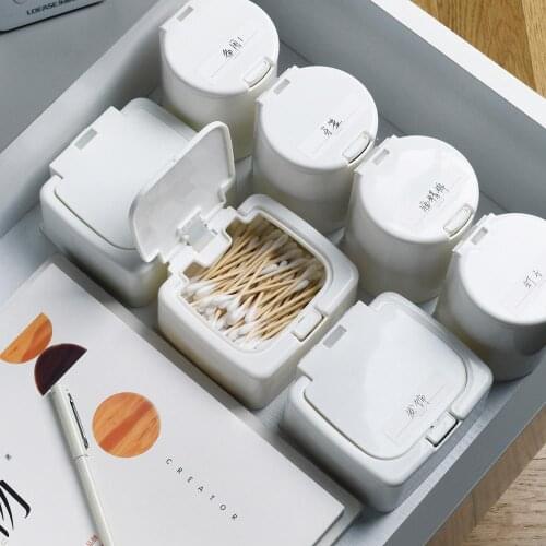 1pc Desktop Storage Box Case Cotton Pads Box Press Type Container Table Orgainzer Cosmetics Swab Q-tip Holder Makeup Organizer