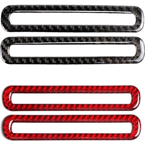 2Pcs Air Outlet Sticker Protective Wear-resistant Carbon Fiber Car Window Air Vent Trim for Ford Mustang 2015-2019