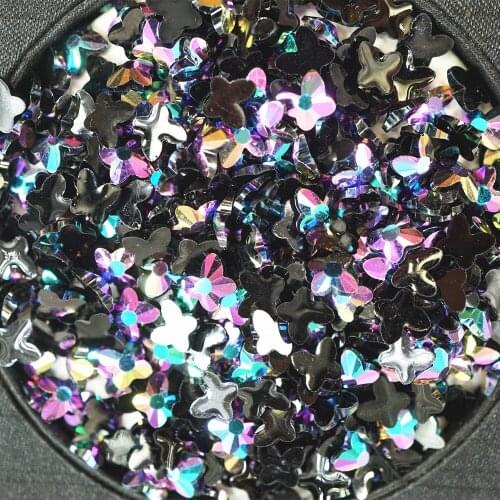 300PCS SS29 6.2mm butterfly shape Mei red AB resin drill the Non hotfix flatback rhinestone acryl Decoration beads