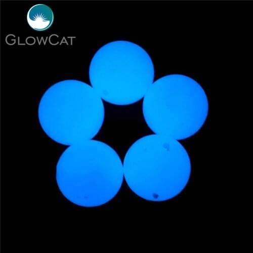 5PCS/LOT Glow In The Dark BLUE Luminous Beads 8mm 10mm 12mm 15mm 18mm Finding Gift