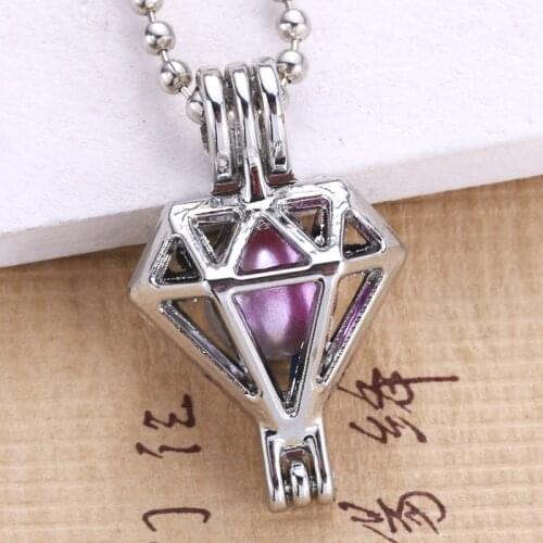 5pcs Bright Zircon Pearl Cage Pendant Making Pearl Cage Oyster Pearl Aromatherapy Oil Diffuser Pendant Jewelry Wholesale