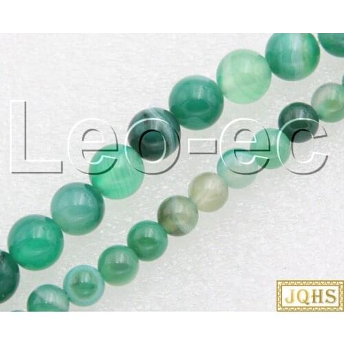 6mm 8mm round green Striped Agates Loose Strand For Jewelry Making 15" V1312