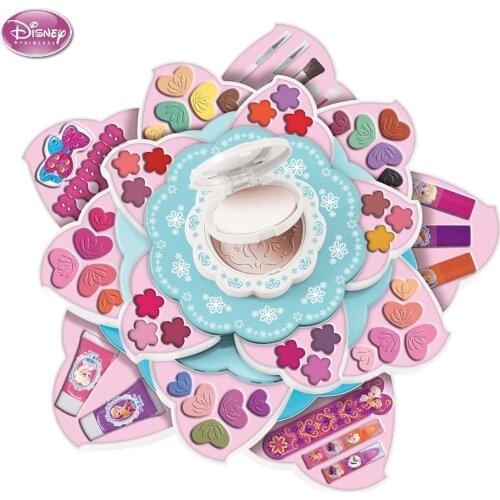 60pcs/set Disney Frozen Kids Makeup Toys Kids Birthday Gift Flower Shape Girls Cosmetics Kit Toys for Girls Children Gift Box