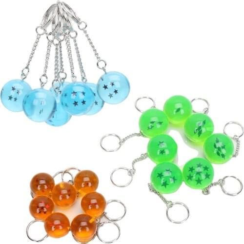 7pcs/set 2.5cm Dragon New In Bag 7 Stars crystal Balls PVC Figures Toys Keychain Pendant 1 2 3 4 5 6 7 star Complete set