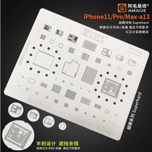 8PCS For iPhone 12 MINI 11 pro max xs xs x A14/A13/A12/A11/A10/A9/A8/A7/A6 CPU U2 IC PMIC CHIP steel mesh BGA Reballing Stencil