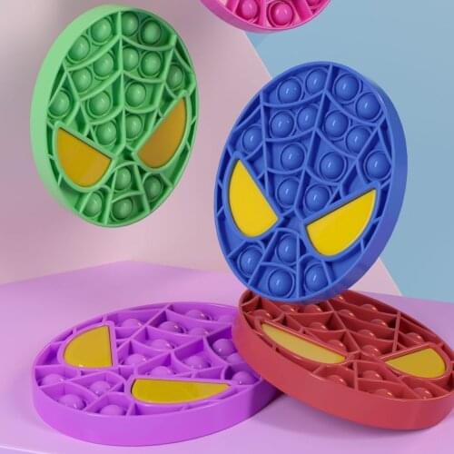 Spiderman Mask Anime Fidget Toys Among Us поп ит Action Figure Antistress Silica Gel Bubble Fingertip Press Release Pressure Toy