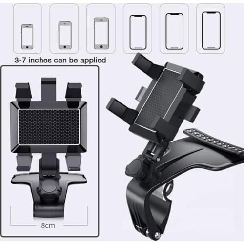 Car Accessories 360° Mount - Universal Cell Phone Car Dashboard Holder Stand Bracket Clip Rotation For 3-7 Inch Smartphones